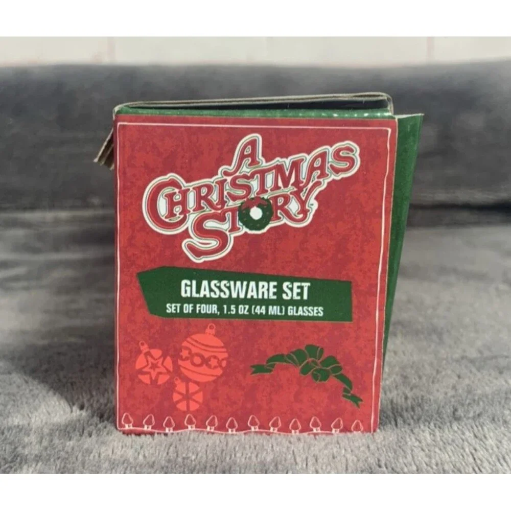 A Christmas Story Movie Glassware Set Of Four 1.5 Oz Shot Glass Ralphie Holiday